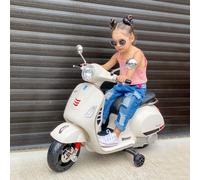 HOMCOM 6V Kids Electric Motorcycle Licensed Vespa Ride On Motorbike for 3-6 Years HOMCOM White One Size
