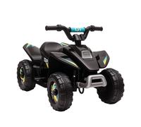 HOMCOM 6V Kids Electric Ride on Car All Terrain Vehicle Toy Quad Bike w/ Forward Reverse Functions Toddlers for 18-36 Months Old Black Black
