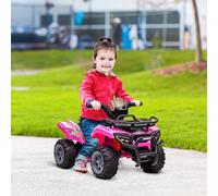 Homcom 6V Kids Electric Ride On Car Toddler Quad Bike Atv For 18-36 Month Pink