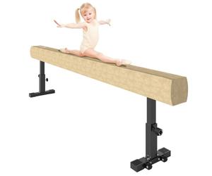 HOMCOM 7.5ft Adjustable Balance Beam with Wheels for 6+ Years Old Training | Gymnastics Beam, Gymnastics Equipment, Practise, Professional Home Training