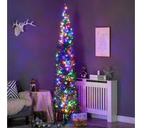 Homcom 7.5 ft Pencil Artificial Christmas Tree with Coloured LED Lights, none