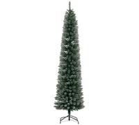 HOMCOM 7.5FT Artificial Snow Dipped Christmas Tree Home Indoor Decoration Green, Green