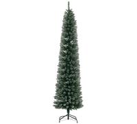 Homcom 7.5Ft Artificial Snow Dipped Christmas Tree Xmas Holiday Pencil Tree In Green Green