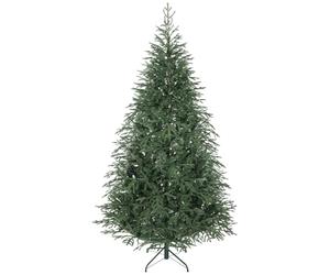 HOMCOM 7 ft Artificial Christmas Tree, 2942 Realistic Dense Branches, Green | Full Spruce, Hinged Xmas Tree, Metal Stand, Easy Assembly