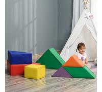HOMCOM 7 Pcs Kids Soft Foam Puzzle Play Blocks Set Learning Toddler Activity in Green HOMCOM Green