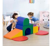 HOMCOM 7 Pieces Foam Soft Play Set Kids Indoor Climbers Play Structures Toddler Educational Play
