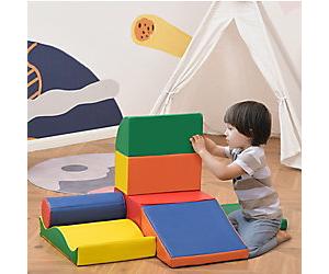 Homcom 7 Piece Soft Play Blocks Toy Foam Building and Stacking Blocks