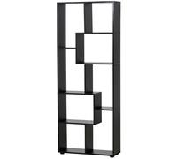 Homcom 7-Tier Bookshelf W/ Melamine Surface Foot Pads Anti-Tipping For Home In Black Black