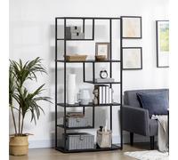 HOMCOM 7-Tier Industrial Shelf, Living Room Book & Display Rack