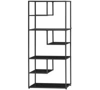 Homcom 7-Tier Industrial Shelf, Living Room Book & Display Rack In Black Black