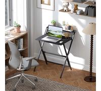 HOMCOM 70 cm Folding Computer Desk for Small Spaces Bedroom, Black