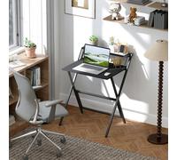 HOMCOM 70 cm Folding Computer Desk for Small Spaces Bedroom, Black