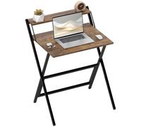 HOMCOM 70 cm Folding Computer Desk for Small Spaces Bedroom Rustic Brown