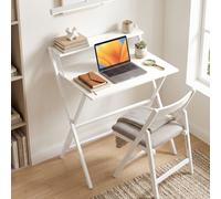 HOMCOM 70 cm Folding Computer Desk for Small Spaces Bedroom, White