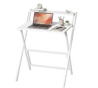 Homcom 70 Cm Folding Computer Desk For Small Spaces Bedroom, White