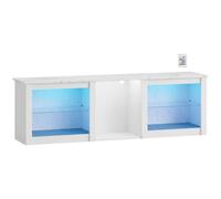 HOMCOM 70" TV Stand, with LED Lights and Storage - White