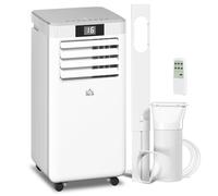 HOMCOM 7000 BTU Air Conditioning Unit, 3-in-1 Portable Air Conditioner, Dehumidifier, Cooling Fan with Remote Control, LED Display, 2 Speeds, 24H Timer, Window Venting Kit, 15m² White