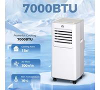HOMCOM 7000 BTU Mobile Air Conditioner Indoor Portable AC Unit w/ RC, White