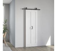 HOMCOM 70cm Modern Sliding Door Set Kit with Carbon Steel Rail - White