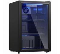 HOMCOM 70L Drinks Fridge, 70 Can Under Counter Freestanding Beer Fridge with LED Light