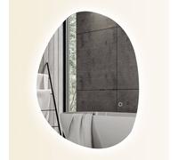 Homcom 70X50 Cm Bathroom Led Mirror, Memory & Touch Switch, Ip44 In Silver Silver
