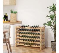 HOMCOM 72 Bottle Shelf Wine Rack Holder Standing Holds Storage Pine Wood Cellar in Light Brown | Size: Small HOMCOM Light Brown Small