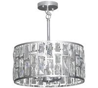 HOMCOM 72 Glass Crystallite Chandelier - Silver-Tone