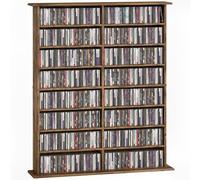 Homcom Cd Storage Unit Dvd Tower Blu-Ray Storage Shelf For Office, Brown Brown