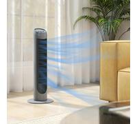 HOMCOM Tower Fan for Bedroom, 30 inch, 6 m/s Powerful Velocity, Standing Floor Fan with 70° Oscillating and 3 Speeds for Home Office Indoor, Grey