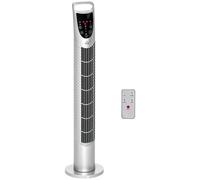 HOMCOM 78.5 cm Oscillating Tower Fan with Remote Control, 7.5H Timer, 3 Speed 3 Modes, Electric Floor Standing Cooling Fan for Home Bedroom Office, Silver