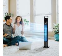 HOMCOM 78.5cm 40W Wind Speed Adjustable Quiet Oscillating Tower Fan with Remote - Black, Black