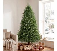 Homcom 7Ft Artificial Christmas Tree, Auto Open, Fir Wood Base, Green