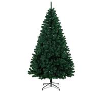 HOMCOM 7ft Artificial Christmas Tree, Fir Hinged Xmas Tree with 1100 Branch Tips, Foldable Steel Stand, Green