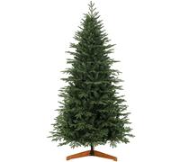 HOMCOM 7ft Artificial Christmas Tree Solid Pine Wood Stand, Green HOMCOM Green 7ft