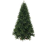 Homcom 7Ft Artificial Christmas Tree, Solid Fir Wood Stand, Green Green