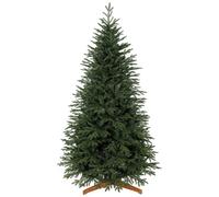 HOMCOM 7ft Artificial Christmas Tree Solid Pine Wood Stand, Green | Full Hinged Xmas Tree with 2719 PE & PVC Tips, for Home Office Holiday Decoration
