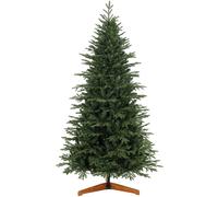 HOMCOM 7ft Artificial Christmas Tree Full Hinged Xmas Tree Solid Pine Wood Stand, Green