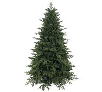 HOMCOM 7ft Artificial Christmas Tree with 2080 Realistic Tips, Hinged, Wide | Xmas Tree with Foldable Metal Base for Home Office Holiday Decoration, Green