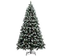 HOMCOM 7ft Artificial Pine Christmas Tree 1152 Branch Tips Steel Base Green