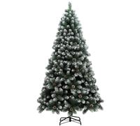 HOMCOM 7ft Artificial Pine Christmas Tree with Pinecones, Steel Base