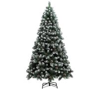 HOMCOM 5ft Artificial Pine Christmas Tree with Pinecones, Steel Base - 7ft