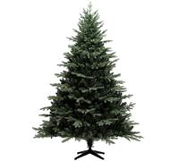 HOMCOM 7ft Artificial Spurce Christmas Tree with 3116 Branch Tips and Foldable Steel Base, Realistic Hinged Xmas Tree, Green Aosom UK