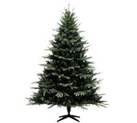 HOMCOM 7ft Artificial Spurce Christmas Tree with 3116 Branch Tips and Foldable Steel Base, Realistic Hinged Xmas Tree for Home Office, Green