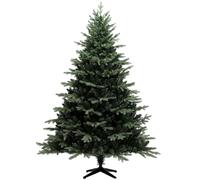 HOMCOM 7ft Artificial Spurce Christmas Tree with 3116 Branch Tips and Foldable Steel Base, Realistic Hinged Xmas Tree for Home Office, Green