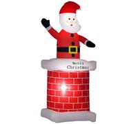 HOMCOM 7ft Christmas Inflatable Santa Claus Blow Up Outdoor Garden Display in Red HOMCOM Red