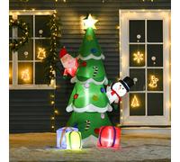 HOMCOM 7ft Christmas Inflatable Tree LED Lighted Indoor Outdoor Decoration