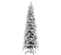 HOMCOM 6ft Flocked Pencil Christmas Tree with Auto Open, Steel Base - 7ft