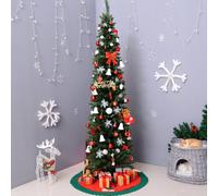 HOMCOM 2.1m Artificial Christmas Tree Pine Tree W/Plastic Stand-Green Aosom UK