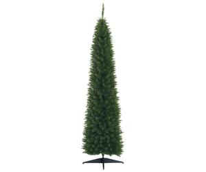 HOMCOM 7ft Unlit Artificial Christmas Tree Pencil Slim Xmas Tree Green | Solid Stand, Realistic Branches
