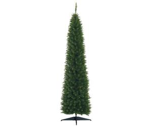 HOMCOM 7ft Unlit Artificial Christmas Tree, Pencil Slim Xmas Tree with Solid Stand and Realistic Branches, Green